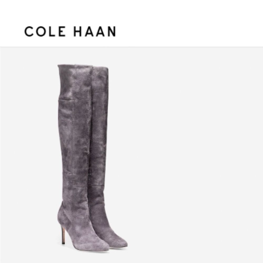 Cole Haan Over-the-Knee Suede Boots in Gray